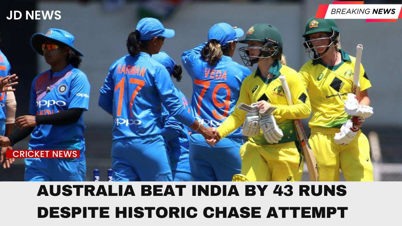 India Women vs Australia Women, 3rd ODI Highlights: Australia Beat India by 43 Runs Despite Historic Chase Attempt